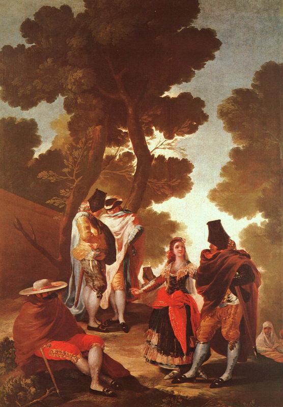 Francisco de Goya The Maja and the Masked Men oil painting image